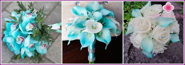 Attributes of a bride with turquoise orchids