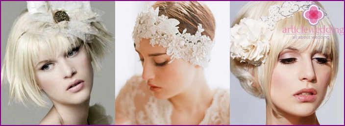 Hairstyle with a flower for a charming bride