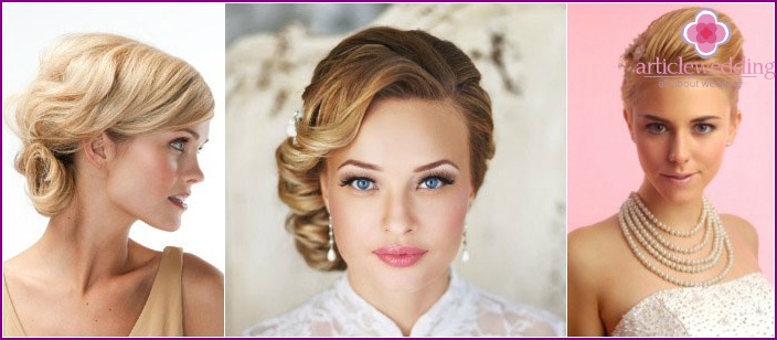 Elegant short haircut wedding styling