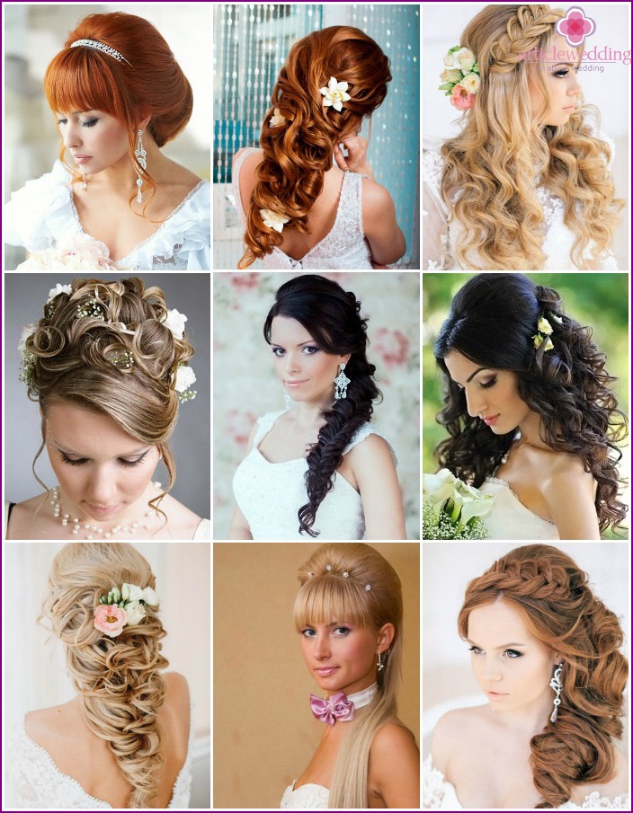 Options for wedding hairstyles for long hair