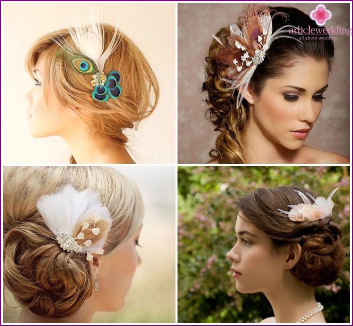Accessories for a wedding hairstyle for long hair