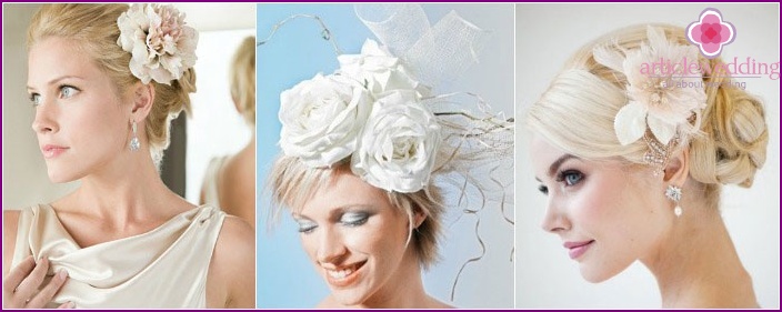 Short Hair Styling Decoration: Flowers