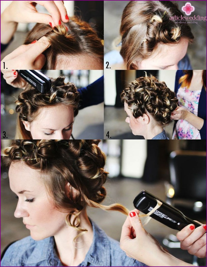 Create curls with an iron