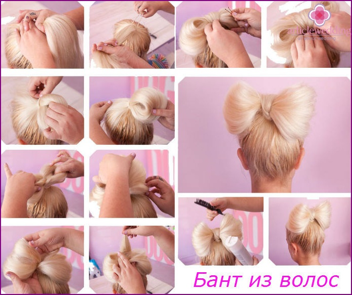 Step by step hairstyle bow