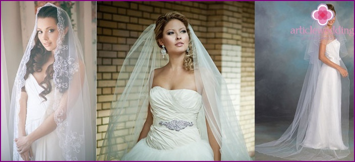 Foto: acconciature da sposa per capelli lunghi con un lungo velo