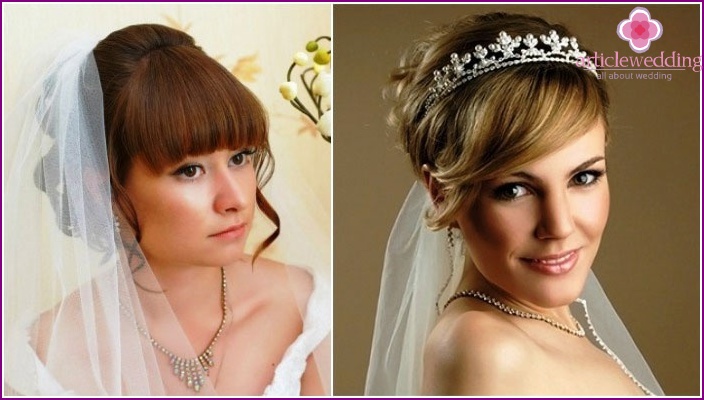 Wedding styling: bangs and veil