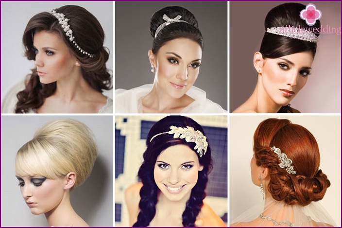 Simple hairstyles with a roller for a wedding