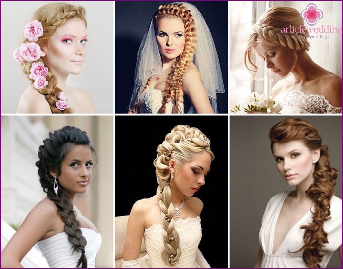 Wedding hairstyle french braid