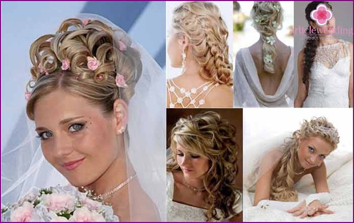 Bride hairstyles from overhead strands on clips
