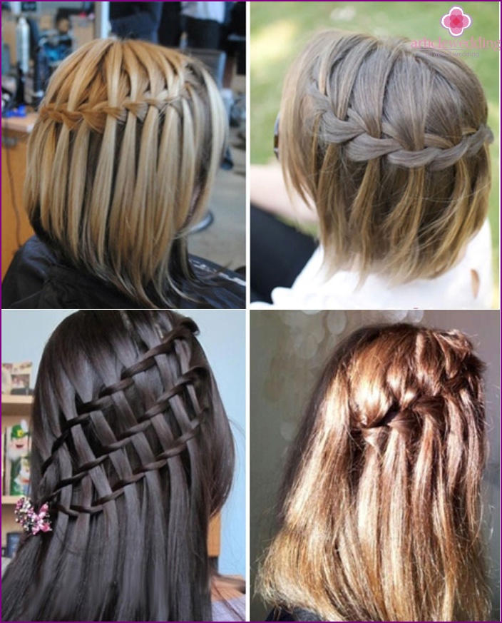 Bryllupsstyling: vandfaldsformede pigtails