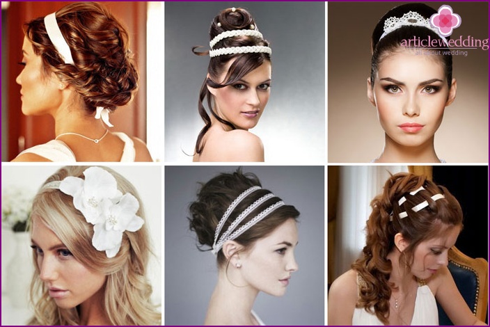 Wedding hairstyles with ribbons