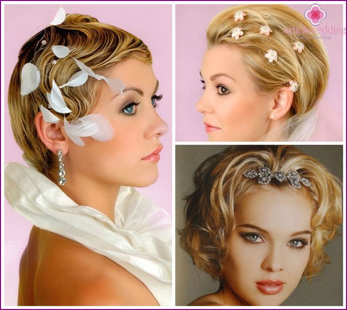 Short hair wedding styling 2015