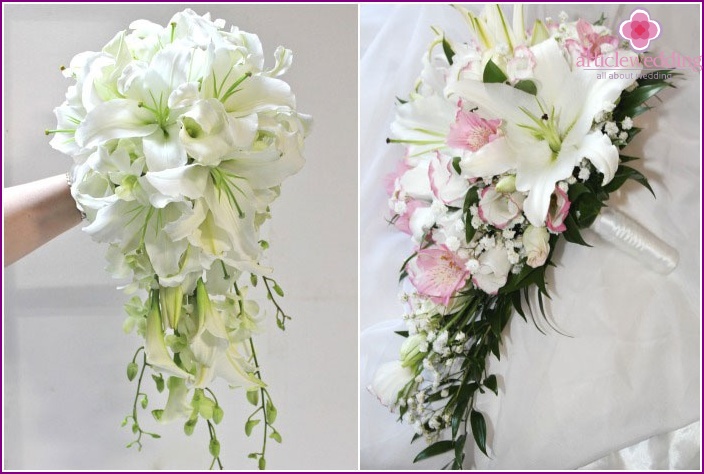 Wedding bouquet of Inca orchids and lilies