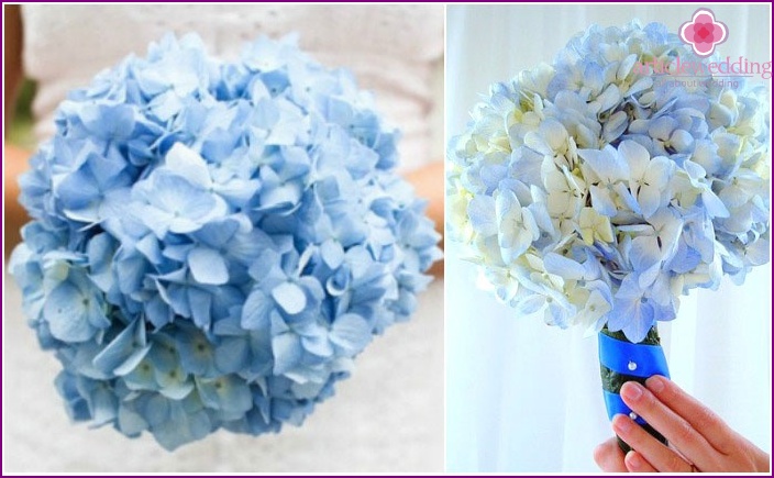 Mono-bouquet with blue inflorescences