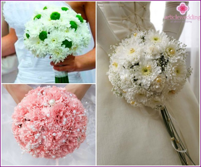 Variétés de chrysanthèmes pour un bouquet de mariée