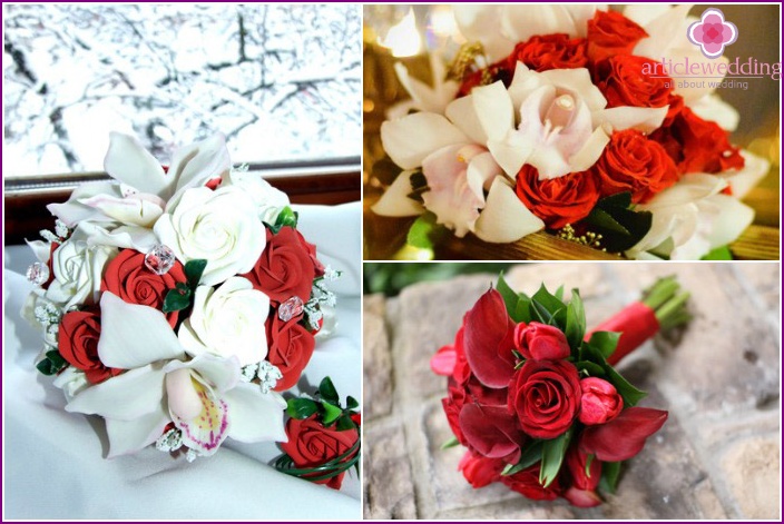 Hochzeitssträuße mit Orchideen und Callas