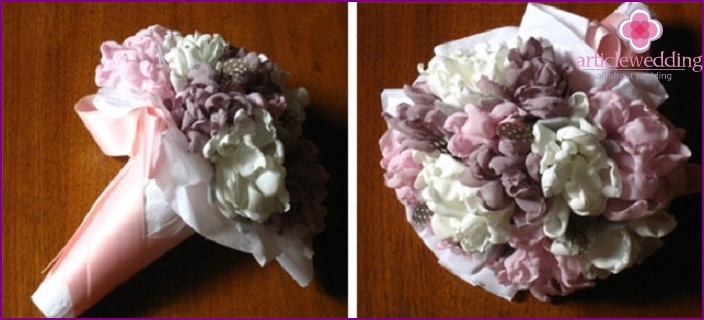 Bouquet of polyester fabric