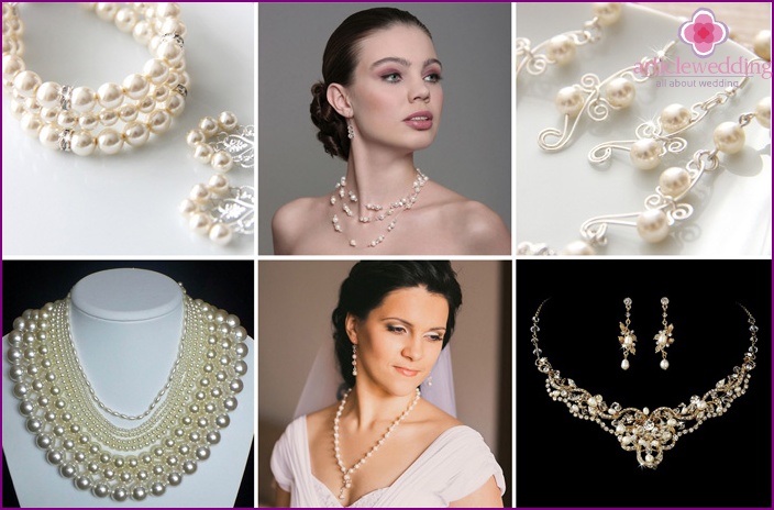 Pearl jewelry for the wedding