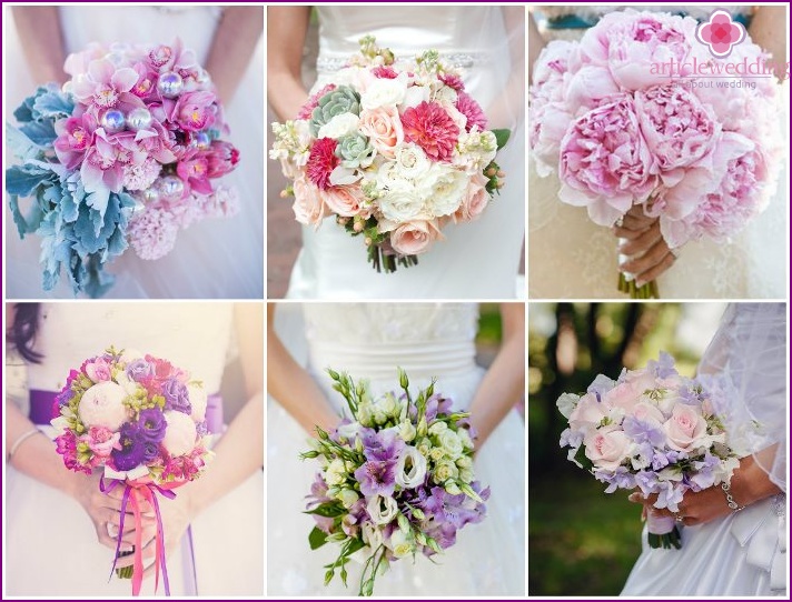 Seasonal flowers in the composition of the bride