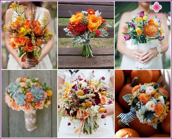 Bouquets for the bride of yellow flowers
