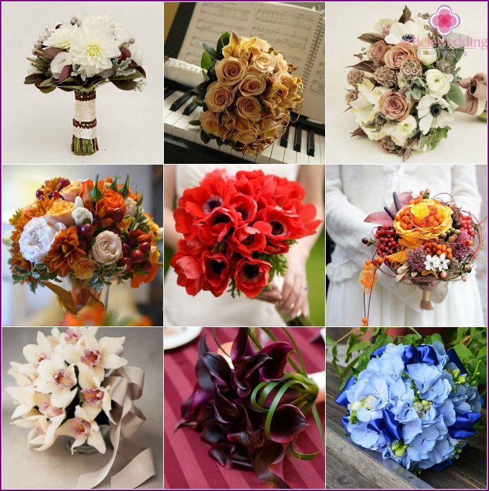 Bridal bouquets for ivory dress