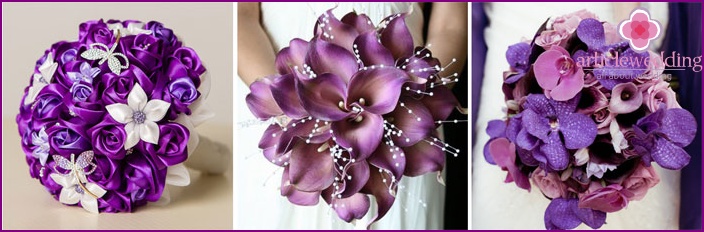 Zarte lila Blumen für eine Hochzeit