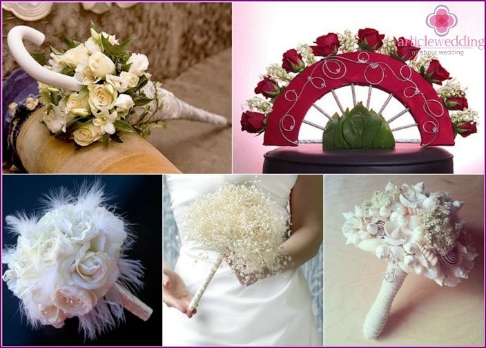 Original blommor för bruden och brudgummen