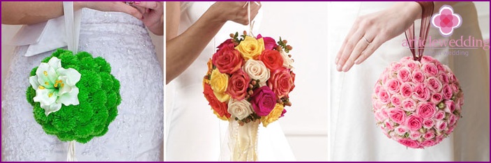 Ball-shaped wedding flowers