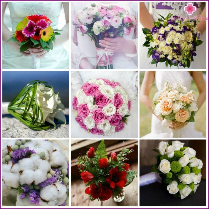 Types of flower arrangements for a wedding