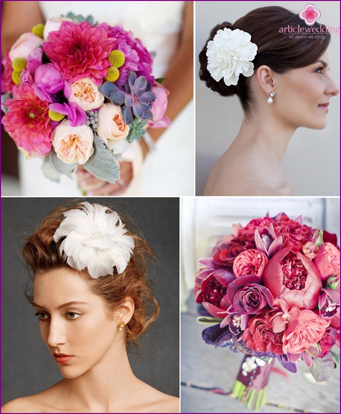 Accessoires de mariage pivoine