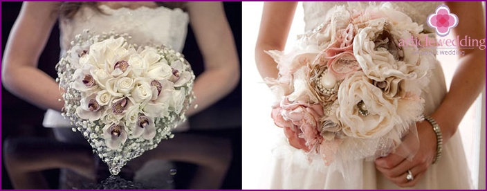 Bridal bouquet of artificial flowers