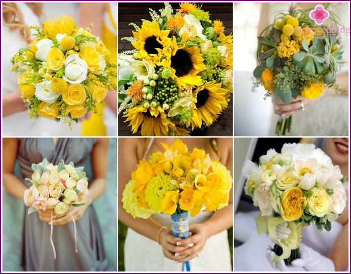 Valet av blommor för bruden