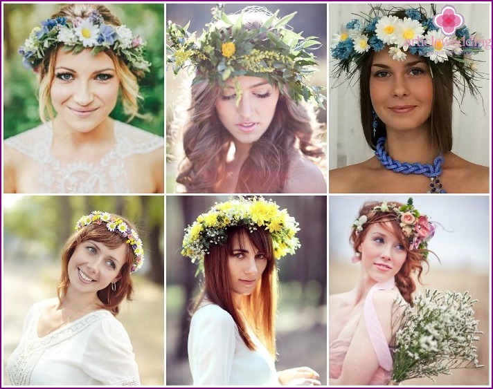 Bijoux de cheveux de mariée avec fleurs sauvages