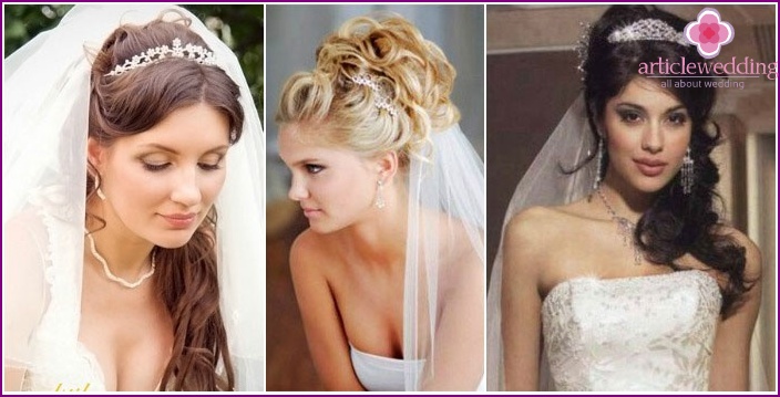 Photo: Hairstyles in the Greek style with a veil