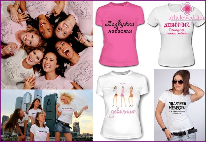 T-shirt engraçada com damas de honra