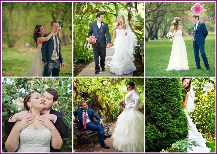 Giardino botanico di Mosca - un luogo ideale per un servizio fotografico di matrimonio