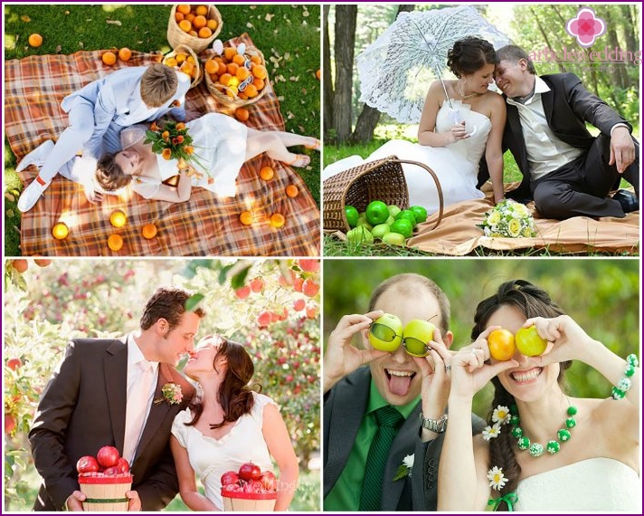 Wedding photos with fruits