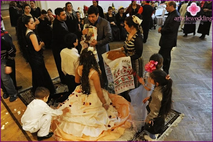 Blessing of icon and bread at a gypsy wedding