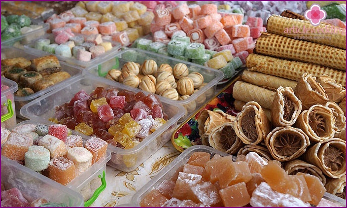 Traditional wedding sweets of the east