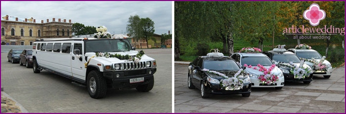 Motorcade for the Chechen wedding