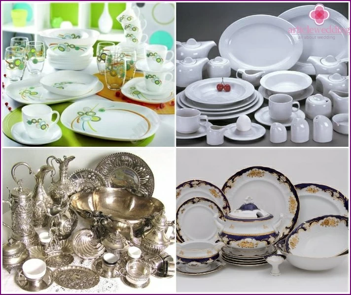 Tableware as a dowry for the bride