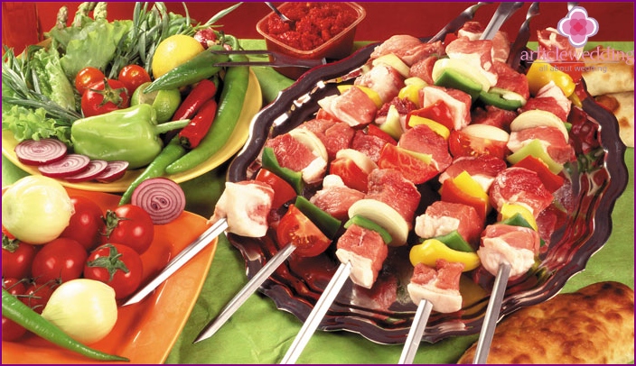 Barbecue for an air wedding party