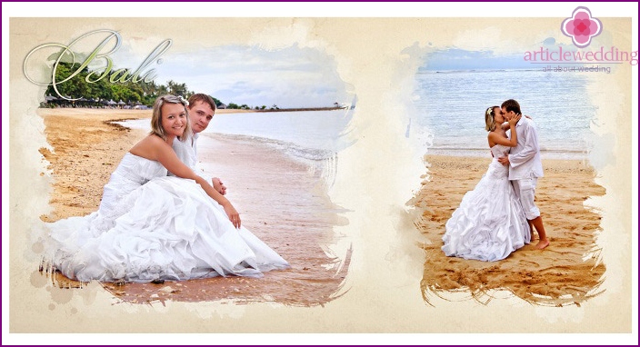 Wedding and honeymoon in photo book