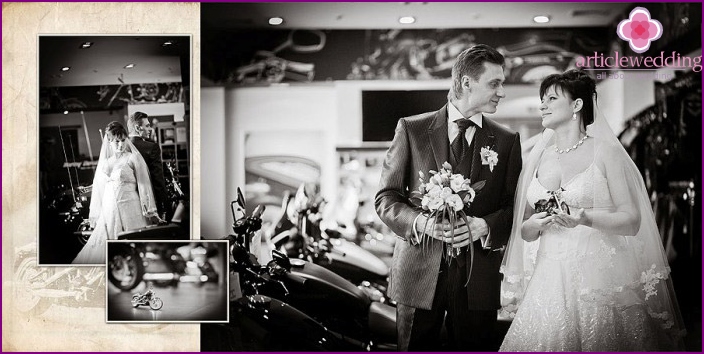 دفتر صور زفاف باللونين الأبيض والأسود