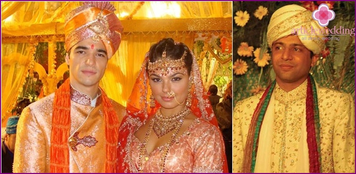Vestito di un indiano sposi