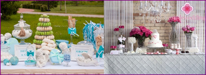 Stylish dessert table for a wedding