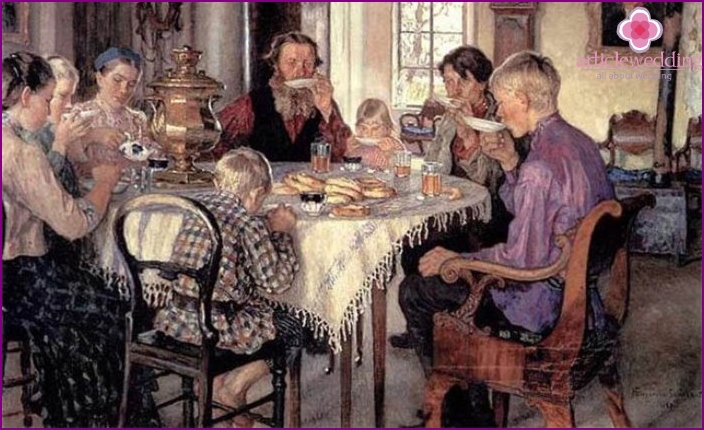 Russian tradition of joint tea drinking