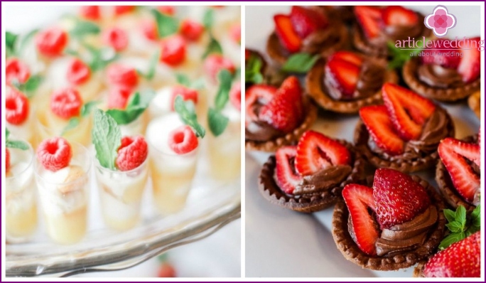 Desserts for a wedding table