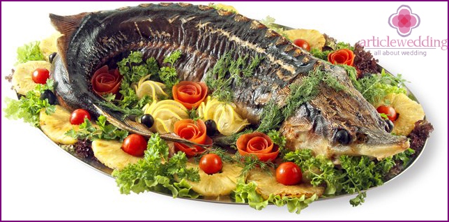 Baked sturgeon