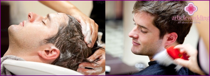 Men's haircut at the hairdresser